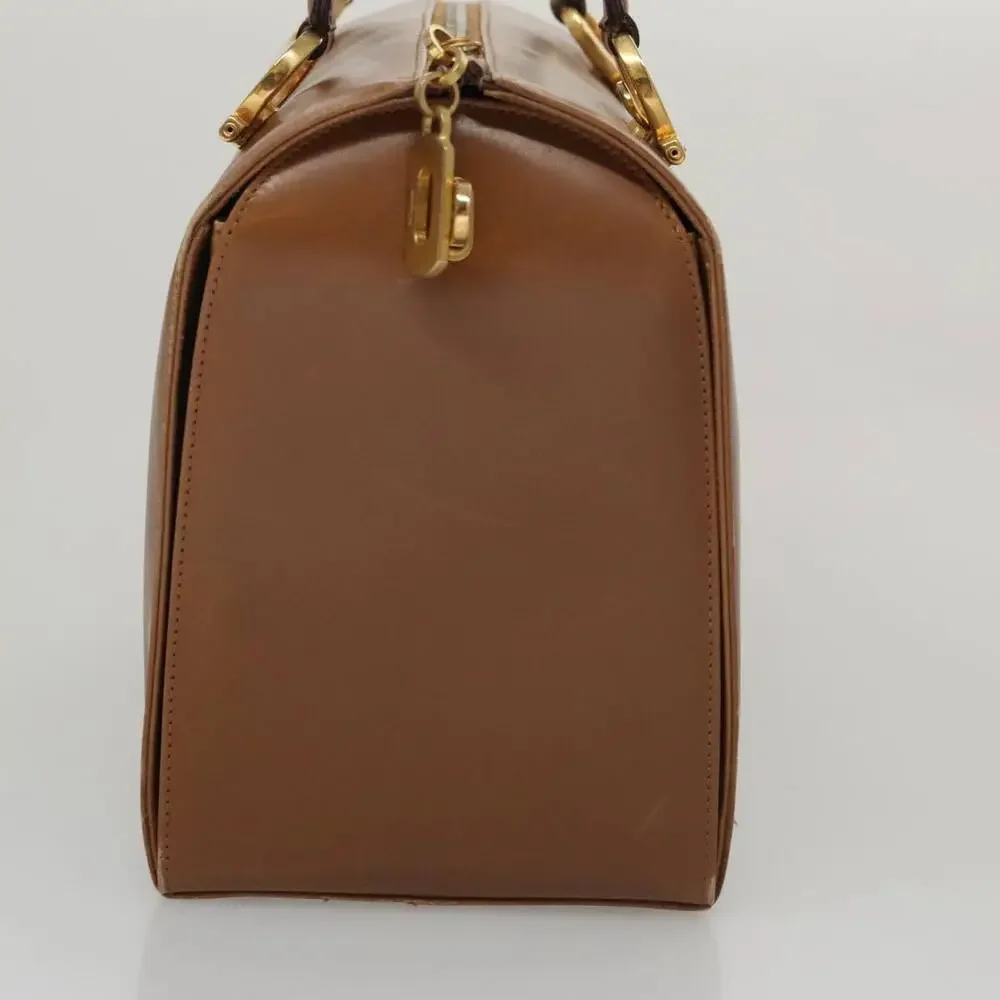 Salvatore Ferragamo Boston Bag Leather Beige Gold